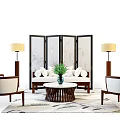 Sofa coffee table combination 3d model