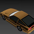Vintage Yellow Sports Car With Black Accents Square Headlights And Retro Design