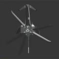 Modern Unmanned Drone With Four Rotor Blades And Mechanical Structure