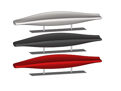 Modern Stylish Sectional Sofa in Silver Black Red Colors with Metal Legs Design 3d model