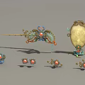 Exquisite Ornate Jewelry Collection With Coral Beads Enamel Details And Intricate Patterns
