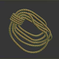 High Quality Coiled Orange Knotted Rope for Daily Home Essentials 3d model