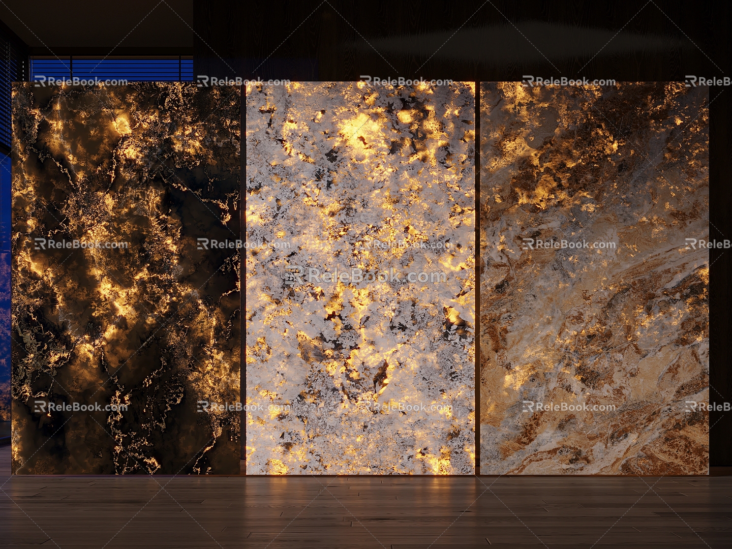 Light Luxury Luminous Stone Transparent Stone Background Wall 3d model