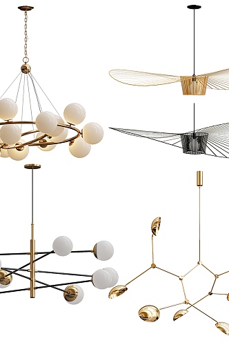 Minimalist chandelier series 3d model