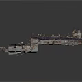 Weathered Battleship Model Featuring Detailed Deck And Metal Hull Structure
