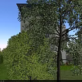 Modern Detached Villa With Large Glass Windows Three Story Design And Landscaped Garden Greenery