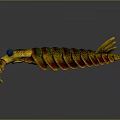 Vibrant Striped Centipede 3D Model With Segmented Body Multiple Legs And Blue Eyes
