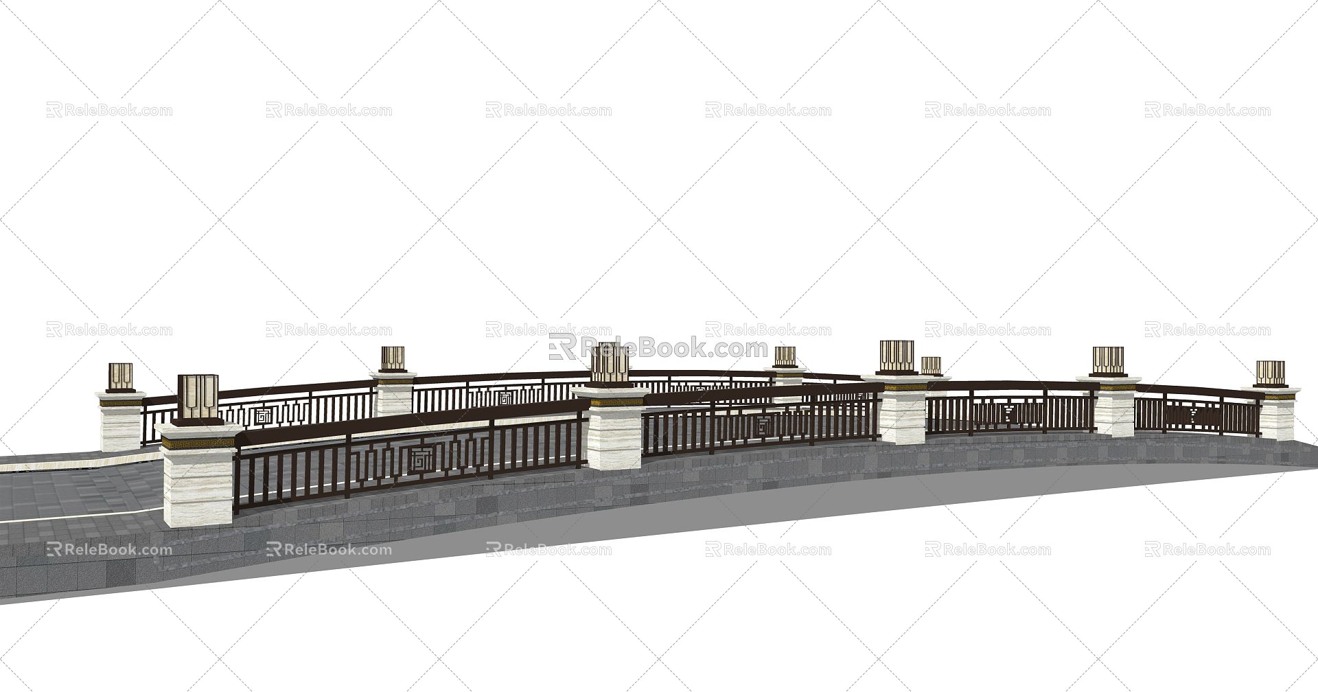 New Chinese-style Bridge Landscape Bridge model