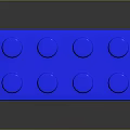 Blue Rectangular Plastic Building Block With Round Studs As Household Item