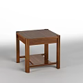 Wooden Corner Table With Square Top Lower Shelf And Simple Design 3d model