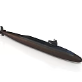Modern Dark Colored Submarine Watercraft With Streamlined Design And Conning Tower