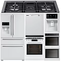 Sleek Modern Stainless Steel Kitchen Appliances Featuring Refrigerator Oven Dishwasher And Stove