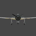 Vintage White Fighter Plane With Weathered Wings Black Propeller And Red Insignia