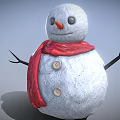 Inflatable Snowman Decor with Red Scarf Black Branch Arms and Buttons