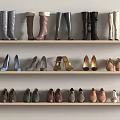 Organized Women's Shoes Display With Various Styles And Colors On Shelves
