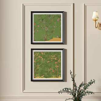 French Middle Ancient Decorative Painting 3d model