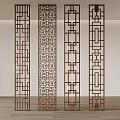 New Chinese style lattice screen partition 3d model