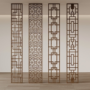 New Chinese style lattice screen partition 3d model