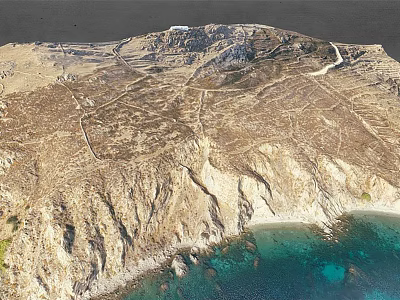 Stunning Mountain Coastal Garden Landscape With Lush Greenery And Scenic Rocky Terrain Design 3d model