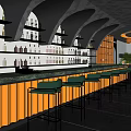 Modern Bar Interior With Bar Counter Wine Racks High Stools And Lighting Decor