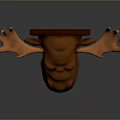 Game and Movie Character Brown Moose Head With Antlers Stylized