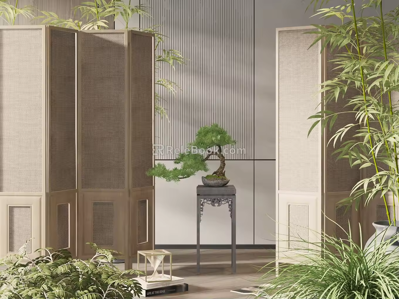 New Chinese-style screen partition 3d model