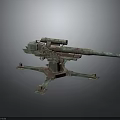 Vintage Rusted Military Cannon With Mounted Barrel And Metal Support Base