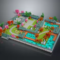 Traditional Chinese Garden Landscape Design With Ponds Colorful Trees Pavilions And Stone Paths