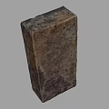 Stone Wood Block With Natural Rustic Texture And Solid Dark Surface 3d model