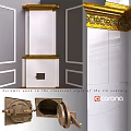 18th Century Classical Style Fireplace With Ceramic Material And Elegant Design Details