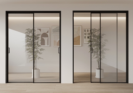 Folding door wooden folding door sliding door sliding door sliding door multi-link door 3d model