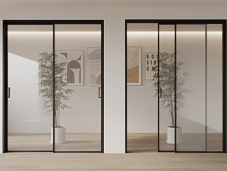 Folding door wooden folding door sliding door sliding door sliding door multi-link door 3d model