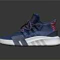 Blue Sneakers With Colorful Laces Mesh Material White Sole Stylish Design