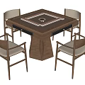 Modern Mahjong Table and Chair Mahjong Table Chess and Card Table Casual Table and Chair 3d model