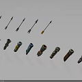 Colorful Decorative Arrows and Quivers with Unique Designs for Weapon Collection