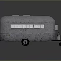 Modern Silver Metallic Streamlined Bus With Side Windows Twin Roof Vents And Wheels