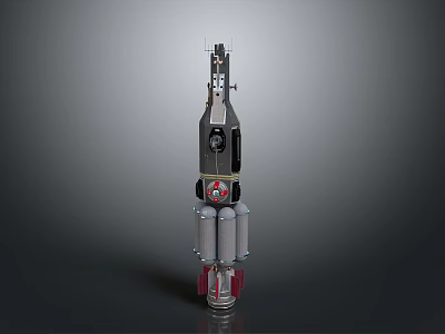 Detailed Space Rocket Model With Stages And Engine Components For Space Exploration 3d model
