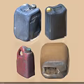 Blue Red and Brown Plastic Storage Containers with Handles and Caps for Household Supplies