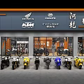 Motorcycle Store Showcasing Honda CFMOTO KTM Cyclone Motorcycles in Modern Showroom