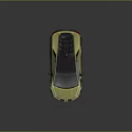 Yellow Sports Car With Black Roof Sleek Body And Red Accent Wheels