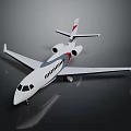 Sleek Modern Passenger Jet Exterior With White Gray Body Red Accents And Aerodynamic Wings
