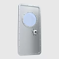 Riveted Metal Hatch Door With Circular Porthole Window And Star Shaped Handle