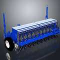 Blue Agricultural Seeder Machinery With Multiple Planting Units Metal Wheels And Structure