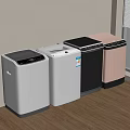 Modern Top Control Washing Machines In Various Colors On Indoor Wooden Floor