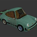 Retro Teal Sports Car With Brown Interior Lilla Logo And Rear Spoiler