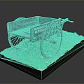 Green Renovation Project Wheelbarrow with Large Wheels on Grass and Fallen Leaves