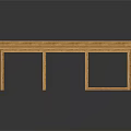 Bamboo Frame Structure With Two Connected Rectangular Frames Supporting Legs On Black Background With Reflection