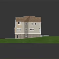 Single Family Detached Home With Brown Tiled Roof Stucco Walls Stone Base Two Car Garage