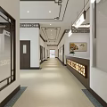 Modern Waiting Area Interior With Blue Seats Black TV Wall Posters And Ceiling Lights