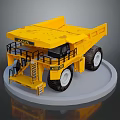 Yellow Large Dump Truck For Heavy Duty Construction With Ladder And Railings